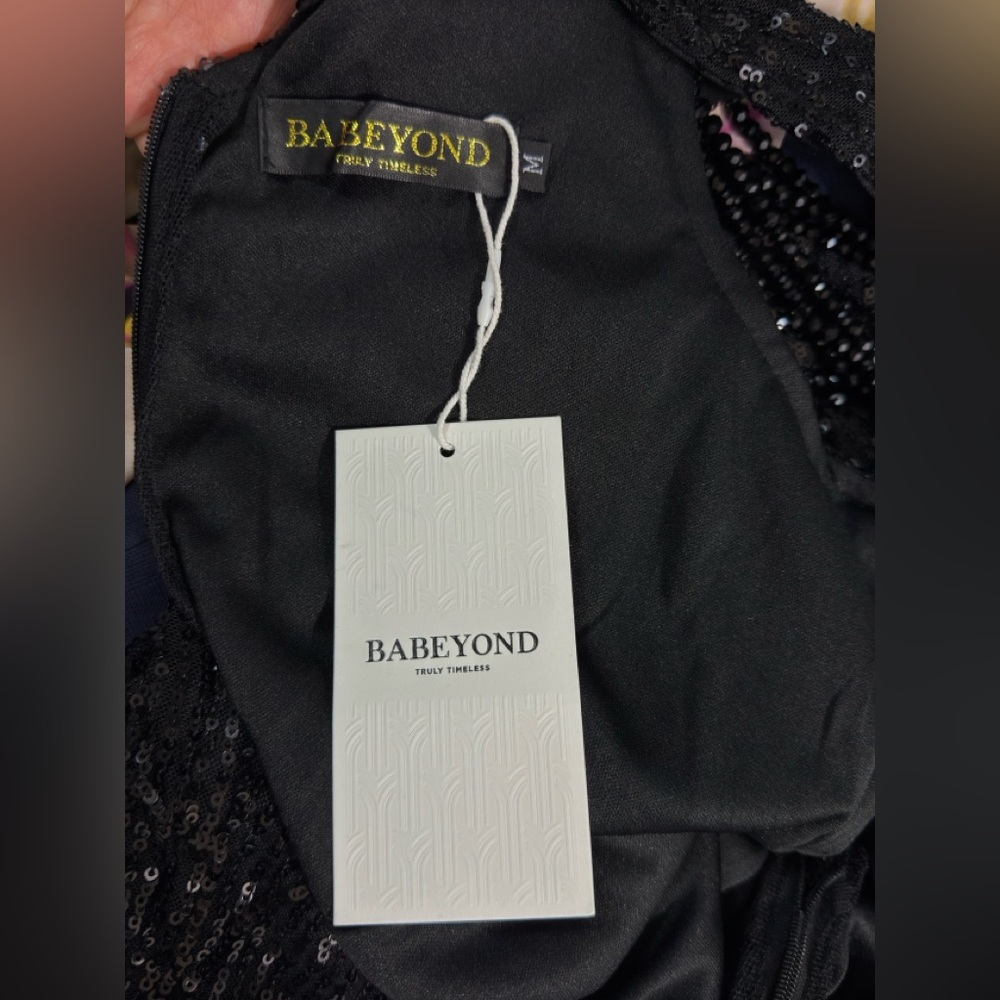 BABEYOND Embellished Sequin Asymmetric Dress Size Medium NWT - Picture 11 of 13